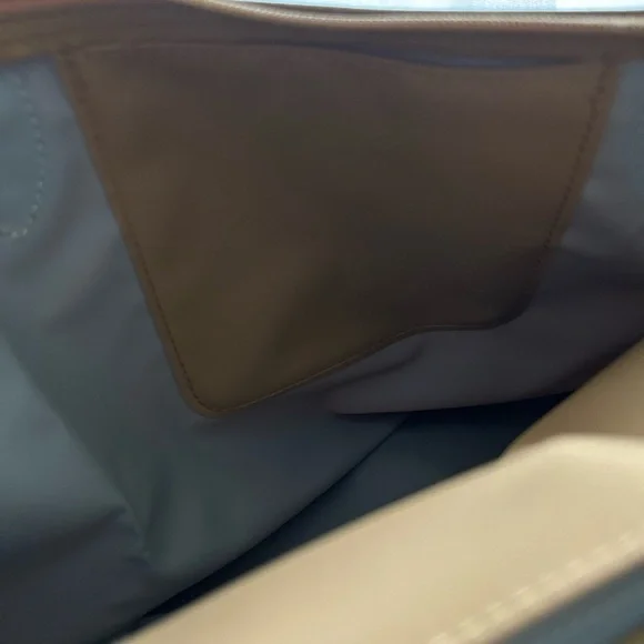 Longchamp Le Pliage Medium Nylon Shoulder Tote-Fawn with Brown Leather Handles - Picture 11 of 16